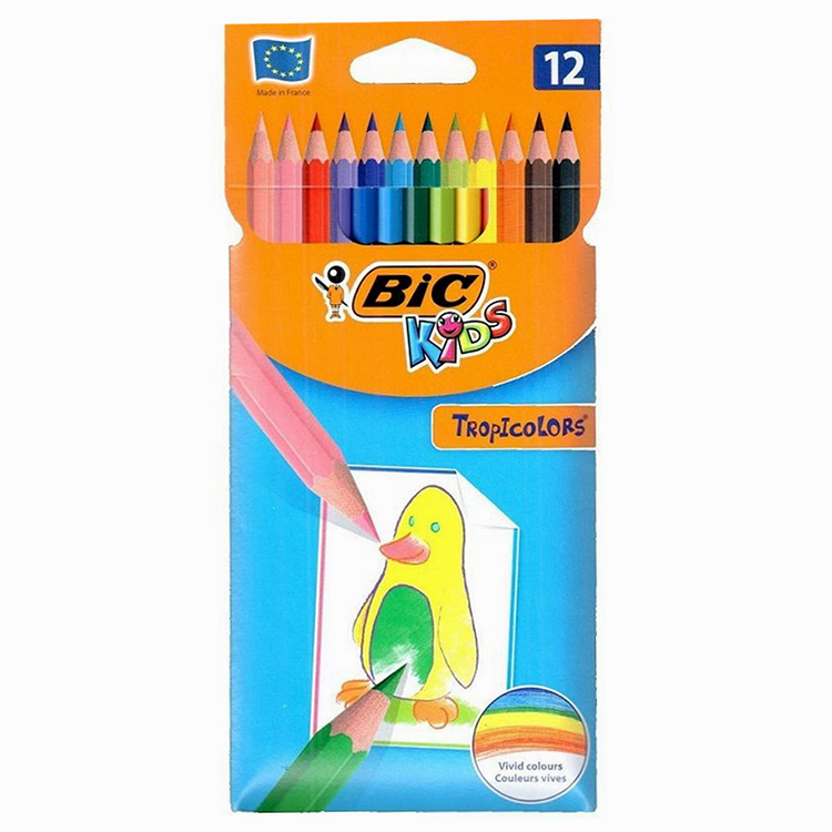 Bic Tropıcolor Kuru Boya Kalemi 12 Li Tam