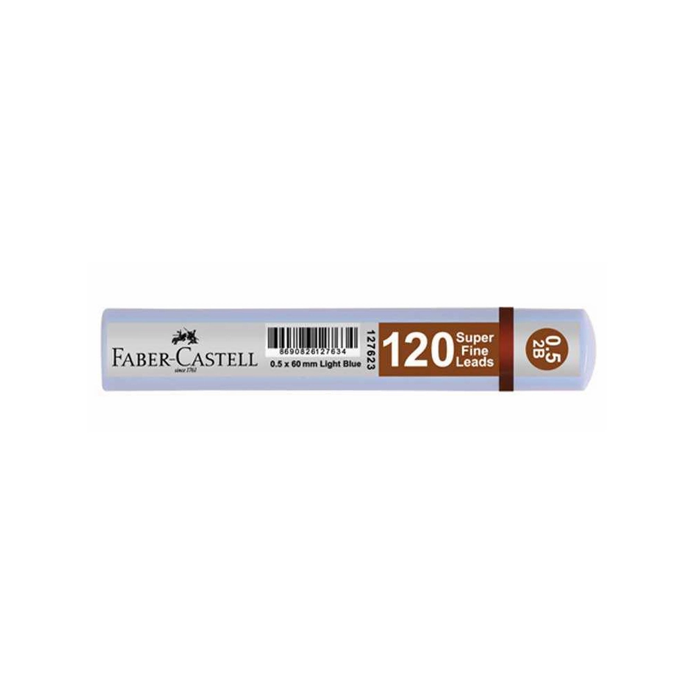 Faber Min 0.5 2B 60mm, 120’li Açık Mavi Tüp 