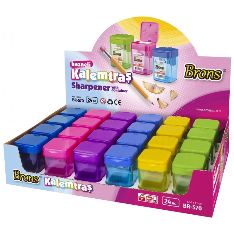 Brons Hazneli Kalemtraş Kare Br-570 1 Adet