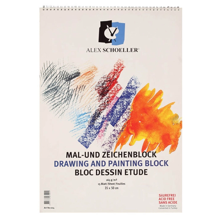 Alex Schoeller Dokulu Resim Defteri 35X50 Cm Sipralli 165 Gr 15 Yaprak