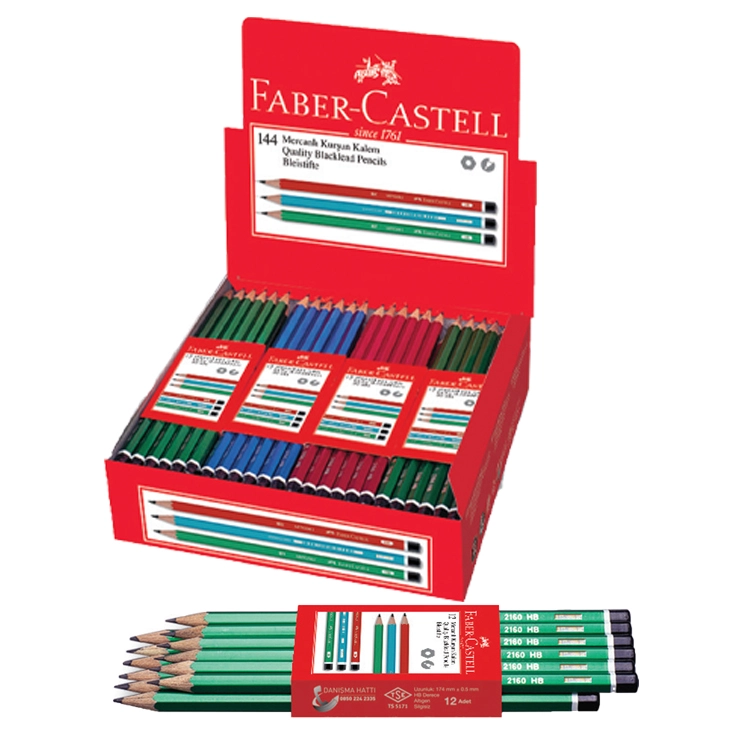 Faber Castell Kurşun Kalem Köşeli Mercanlı 12 Adet