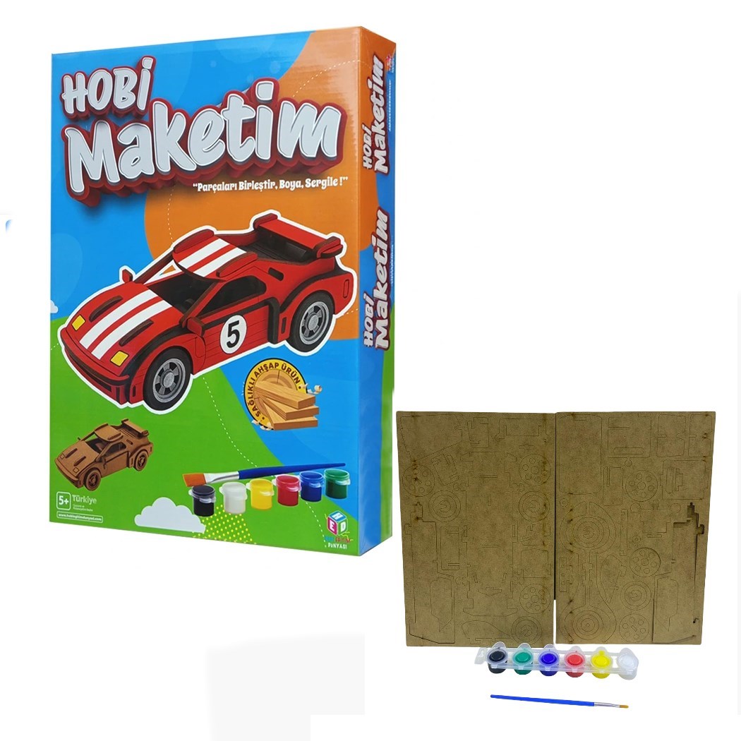Hobi Hedmak12 Spor Araba Boyama Seti