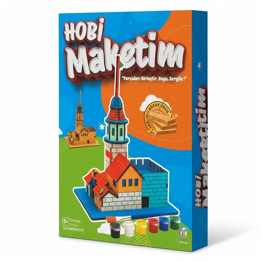 Hobi Hedmak01 Ahşap Kız Kulesi Boyama Seti