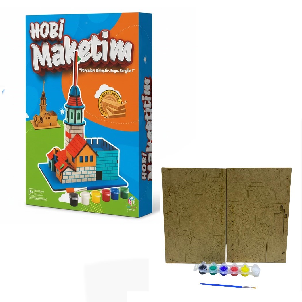 Hobi Hedmak01 Ahşap Kız Kulesi Boyama Seti