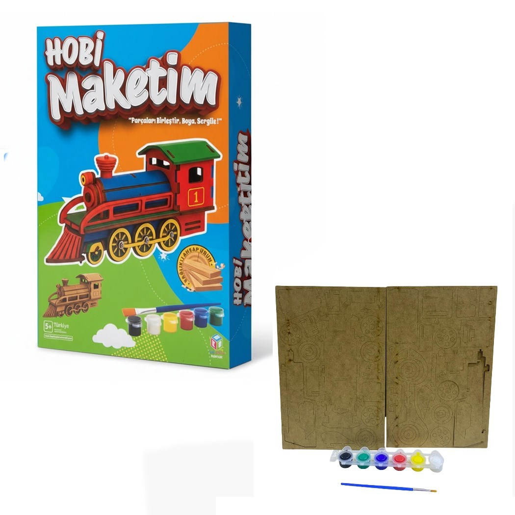 Hobi Hedmak10 Ahşap Tren Boyama Seti