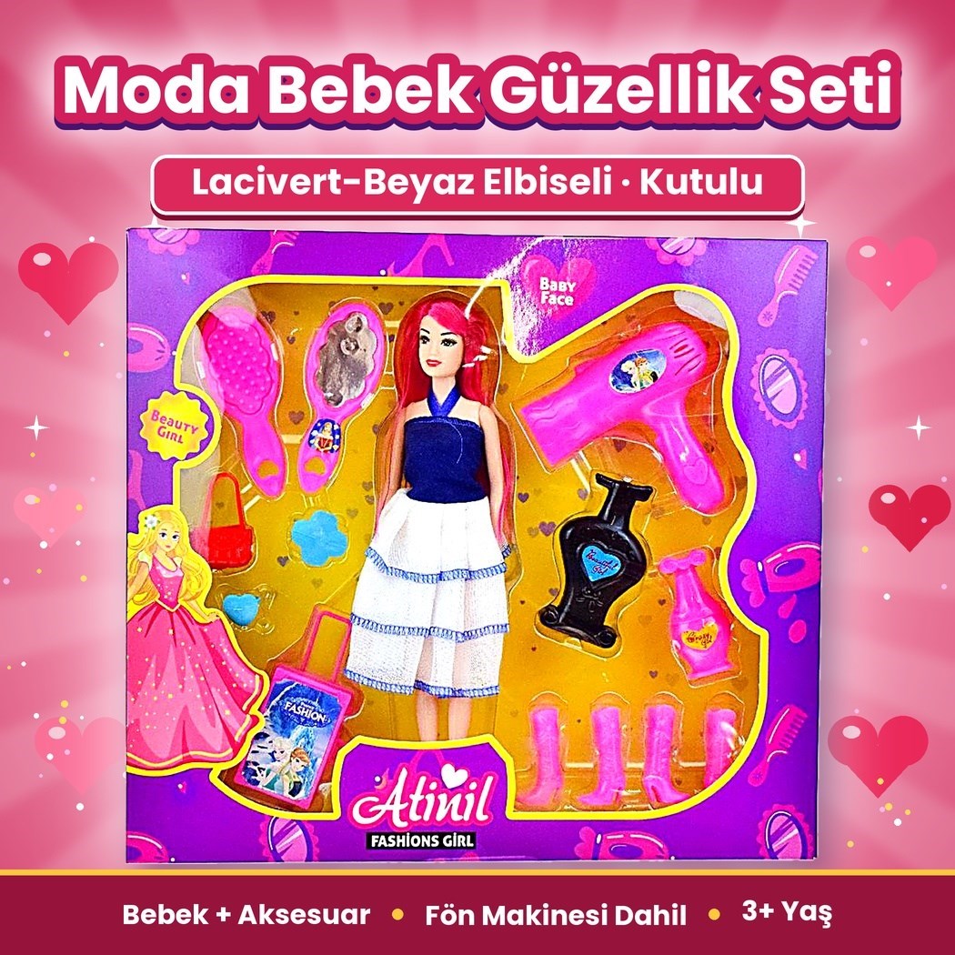 Kutulu 916 Atinil Aksesuarlı Çantalı Bebek