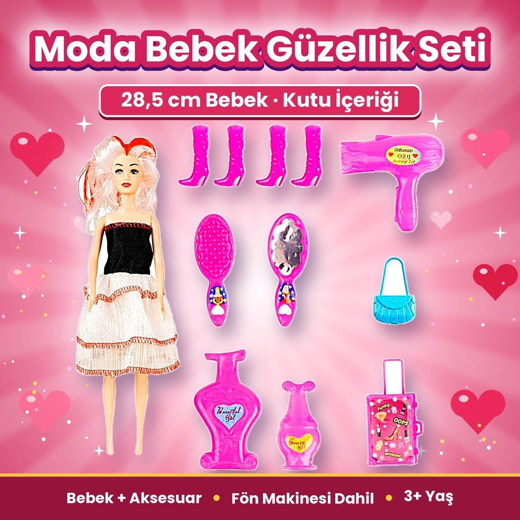 Kutulu 916 Atinil Aksesuarlı Çantalı Bebek