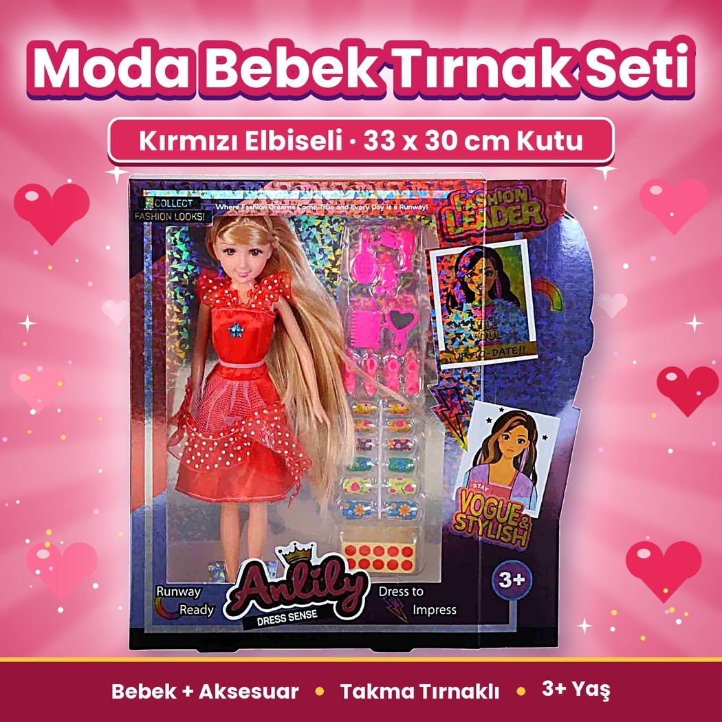Kutulu 941 Anlily Aksesuarlı Tırnak Setli Bebek