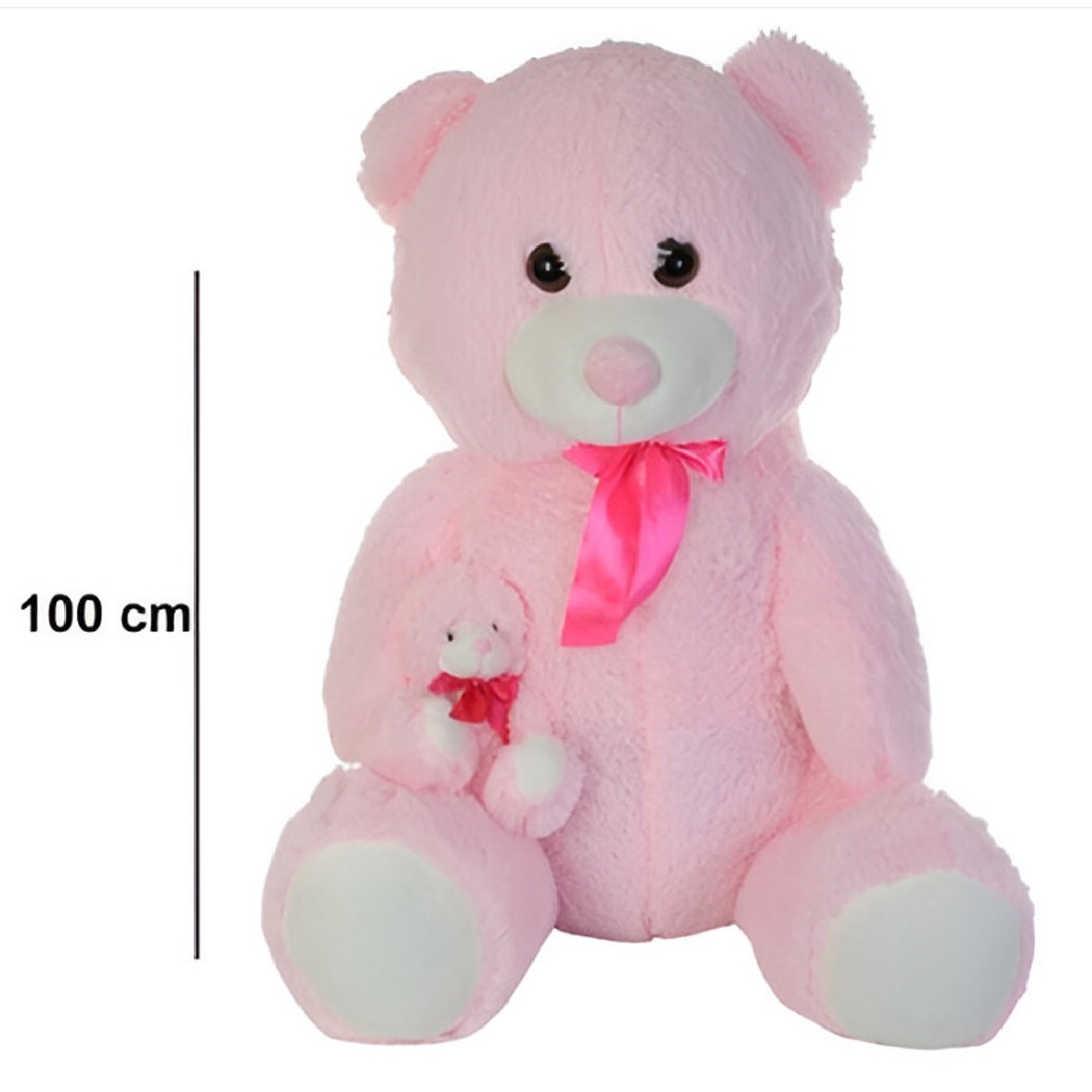 Halley%2062731%20Peluş%20100cm%20Parlak%20Yavrulu%20Ayı