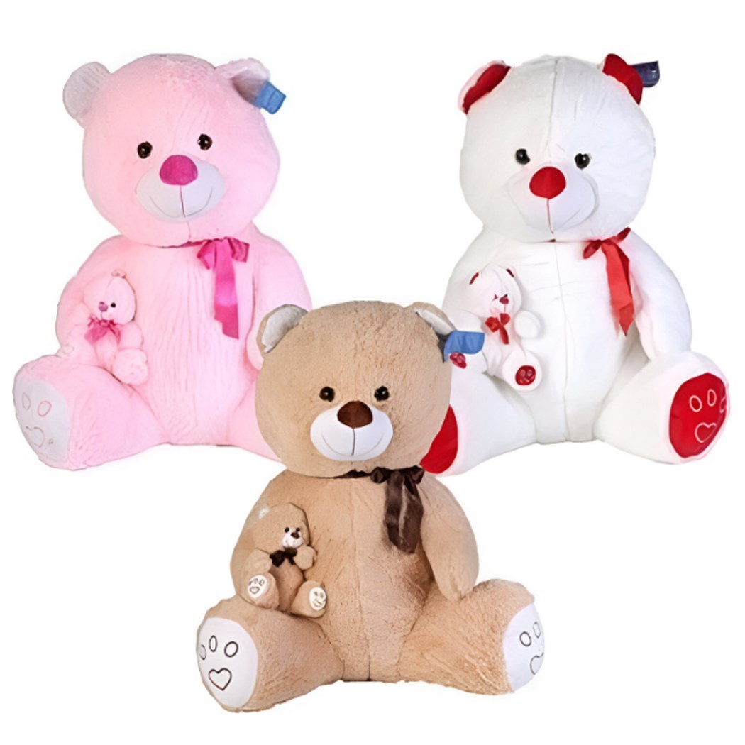 Halley%2062731%20Peluş%20100cm%20Parlak%20Yavrulu%20Ayı