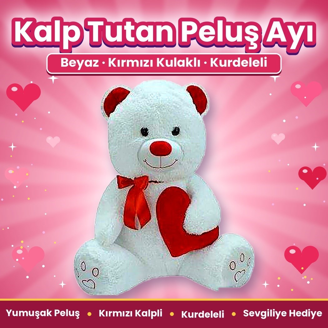 Halley 62531 Peluş 80cm Dolgulu Kalpli Ayı