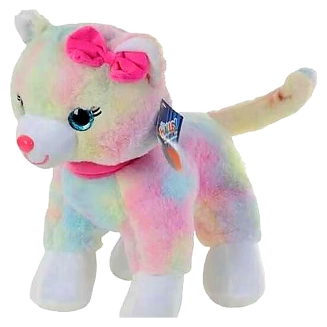 Halley 62555 Peluş 40cm Sesli Kedi Pembe Tokalı