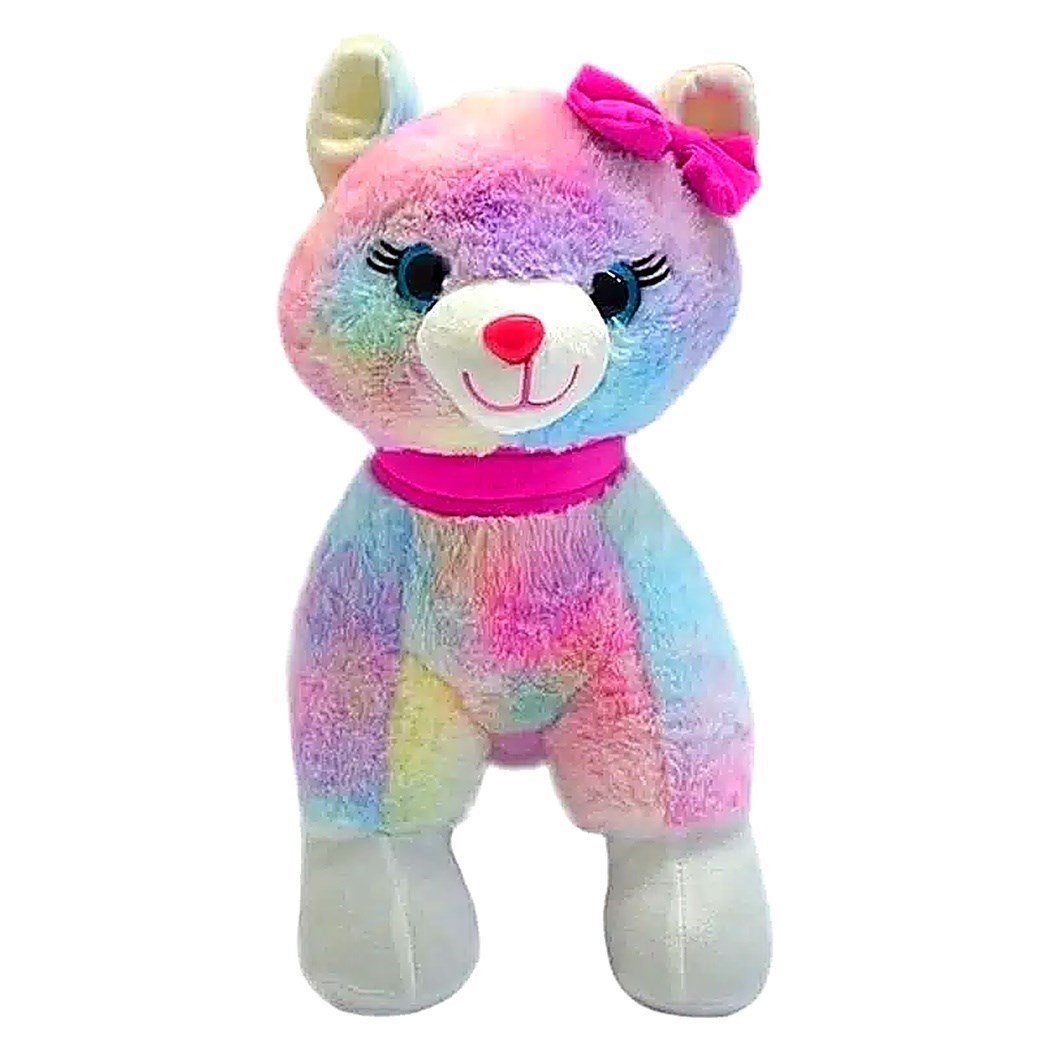 Halley 62555 Peluş 40cm Sesli Kedi Pembe Tokalı