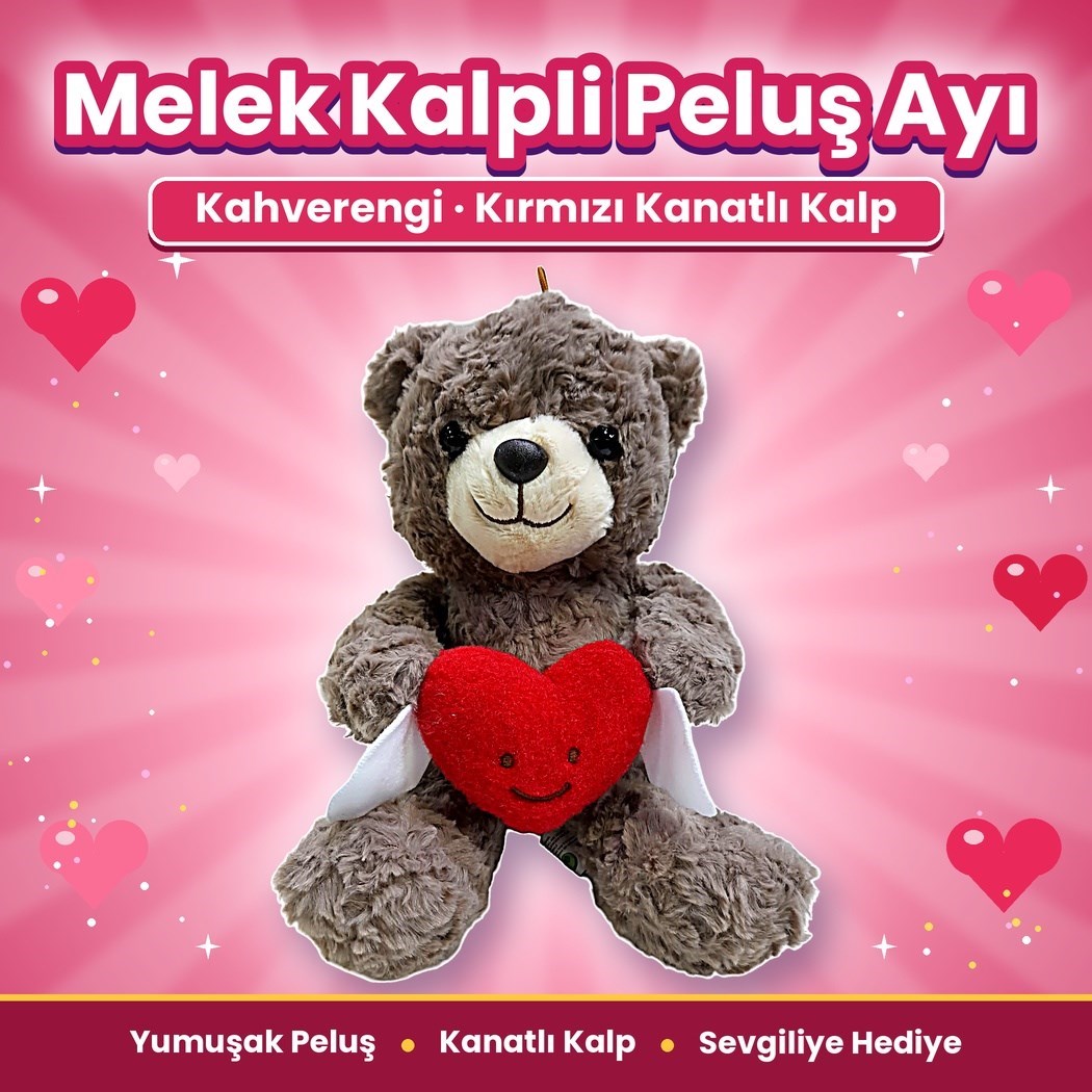 Halley 50246 Peluş 35cm Kanatlı Kalp Tutan Ayı