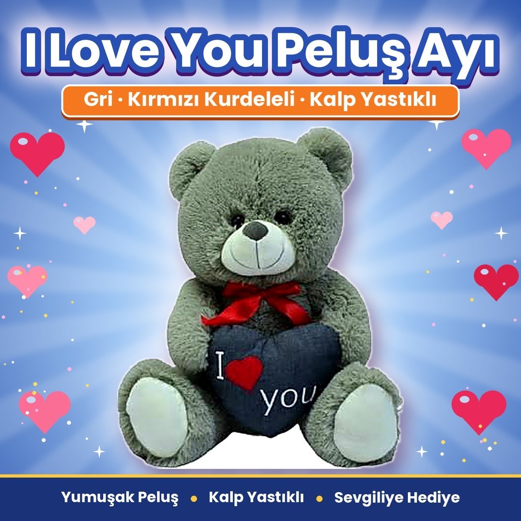 Halley 50230 Peluş 30cm I Love Kalpli Ayı