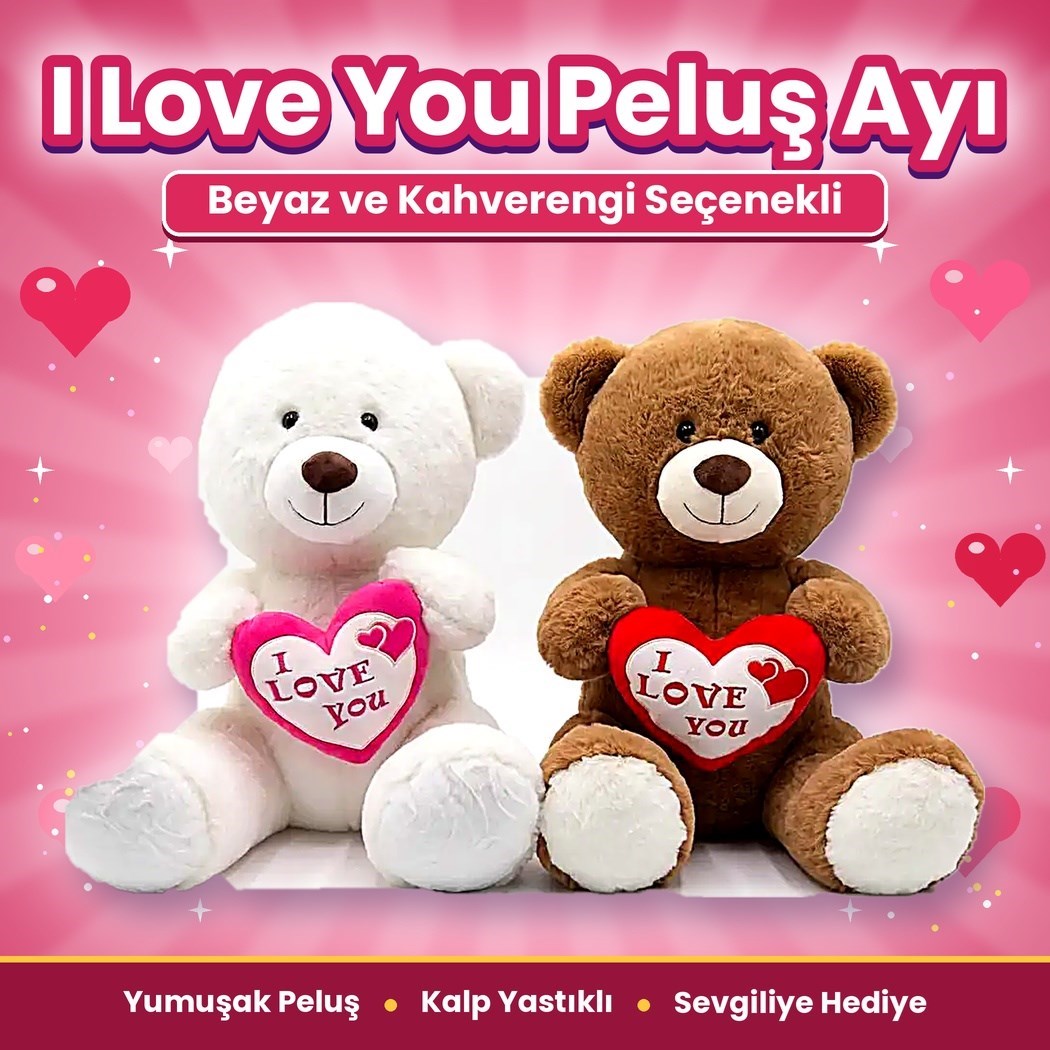 Halley 50230 Peluş 30cm I Love Kalpli Ayı