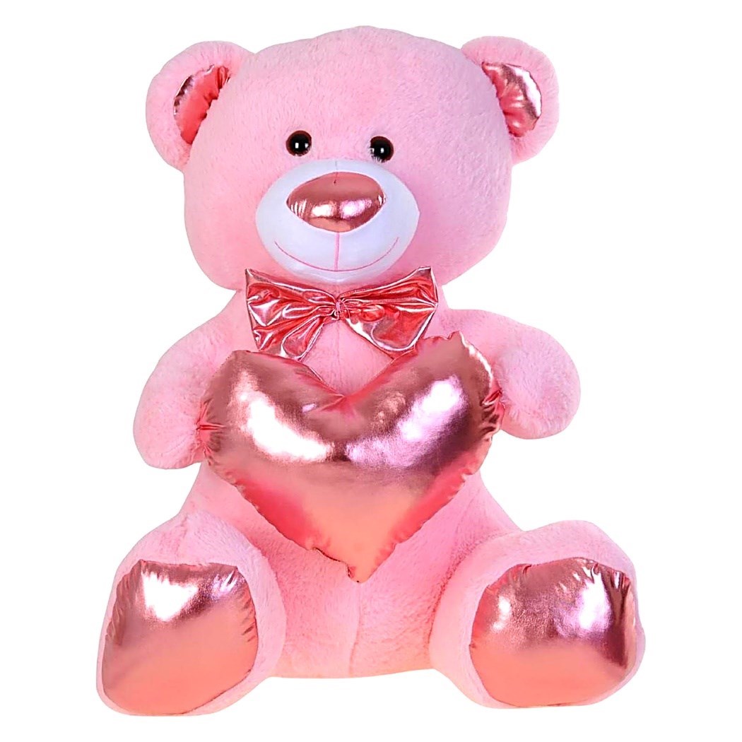 Pufu 04053 Peluş 60cm Parlak Kalpli Ayıcık