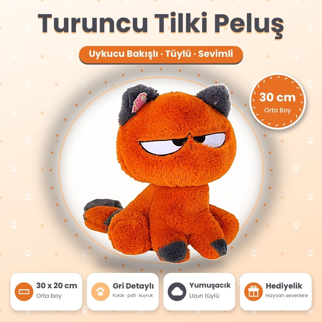 Pufu 04090 Peluş 35cm Sinirli Tilki