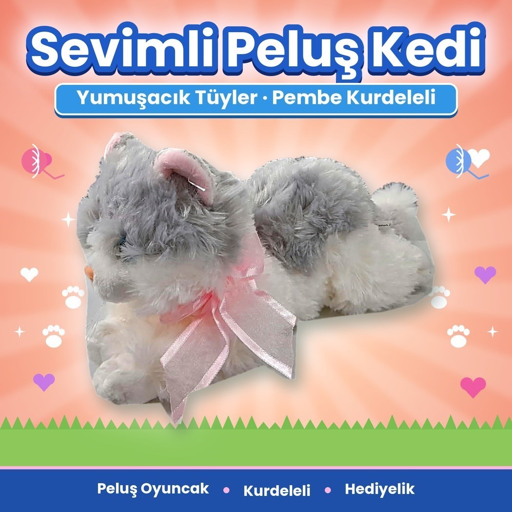 Peluş ETM-04 Kedi Sesli 30cm
