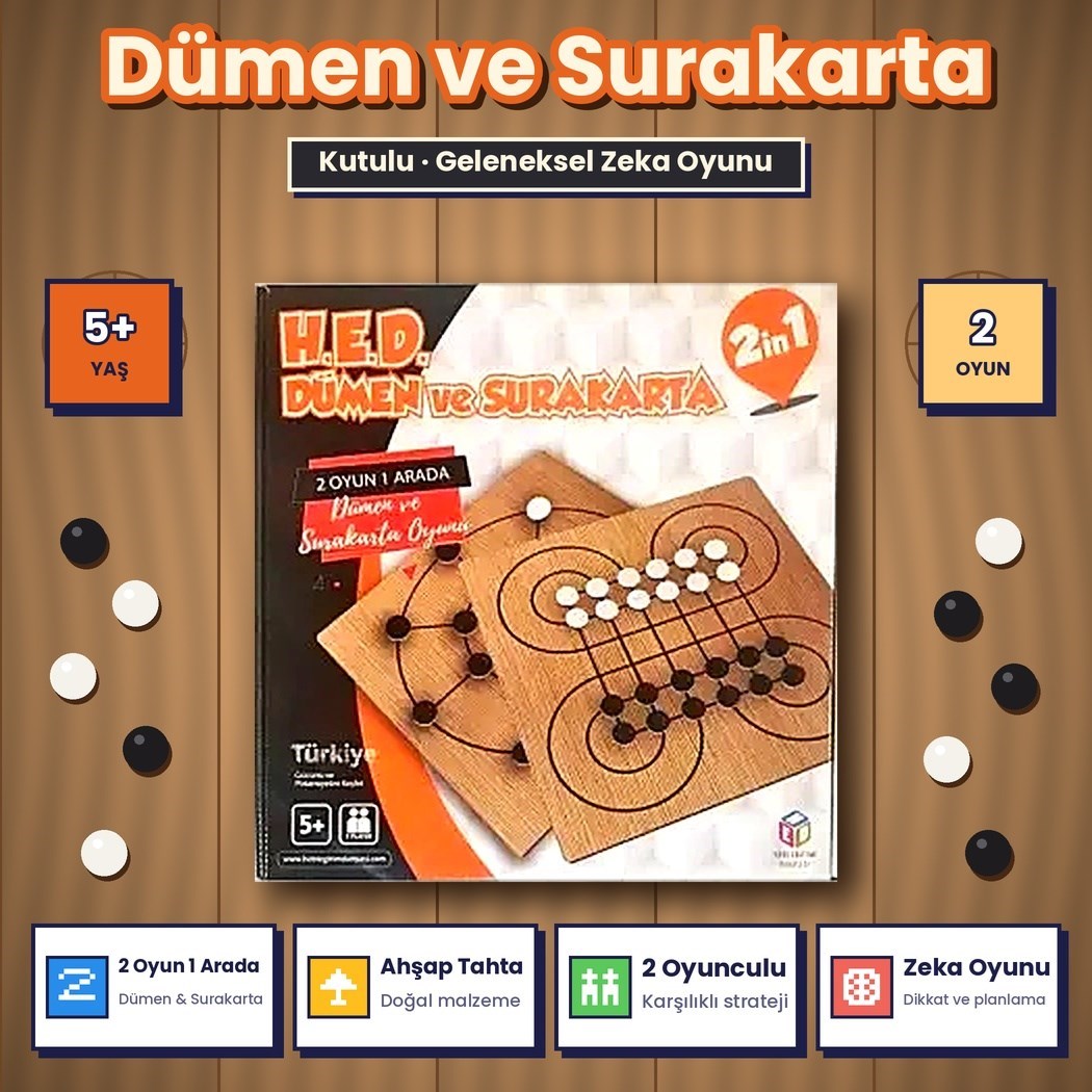 Kutulu 219 Dümen Ve Surakarta Strateji Oyunu