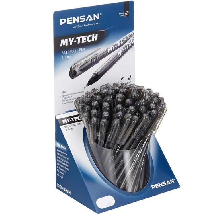 Pensan My-Tech Tükenmez Kalem 0.7 Mm Siyah 60’Lı Stand