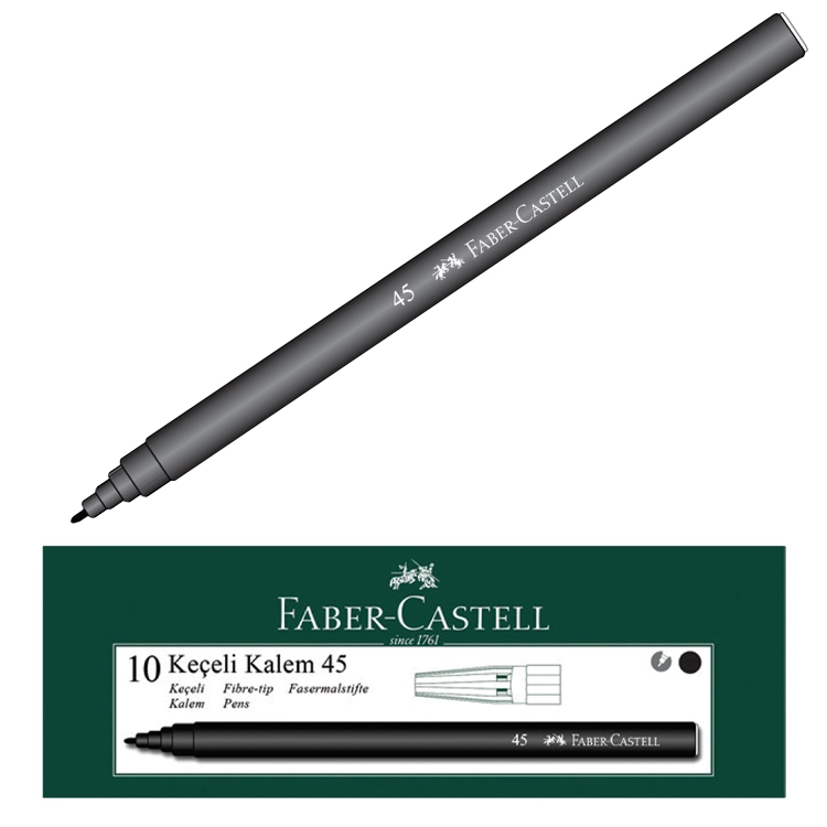 Faber Castell Keçeli Kalem Siyah 10’lu Paket