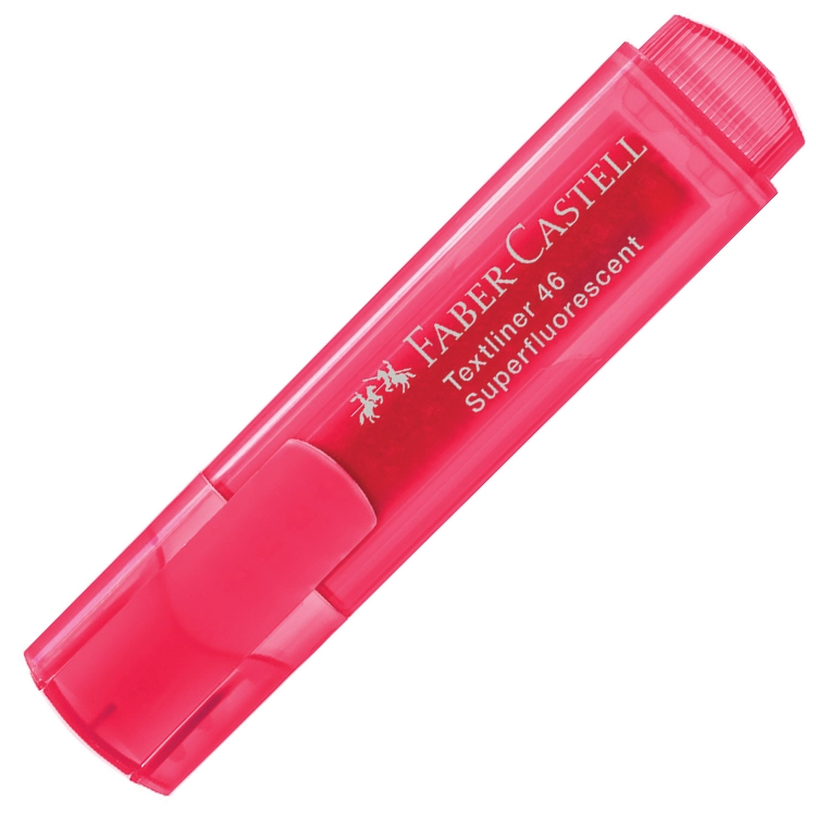 Faber Castell Fosforlu Kalem 1546 Şeffaf Gövde Kırmızı