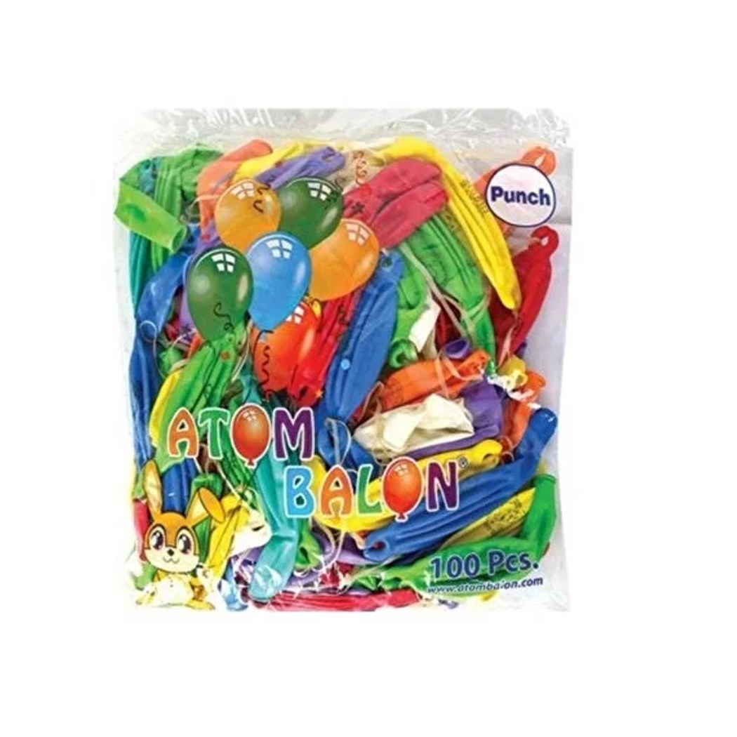 Atom Balon Punch Baskısız 450gr 100lü