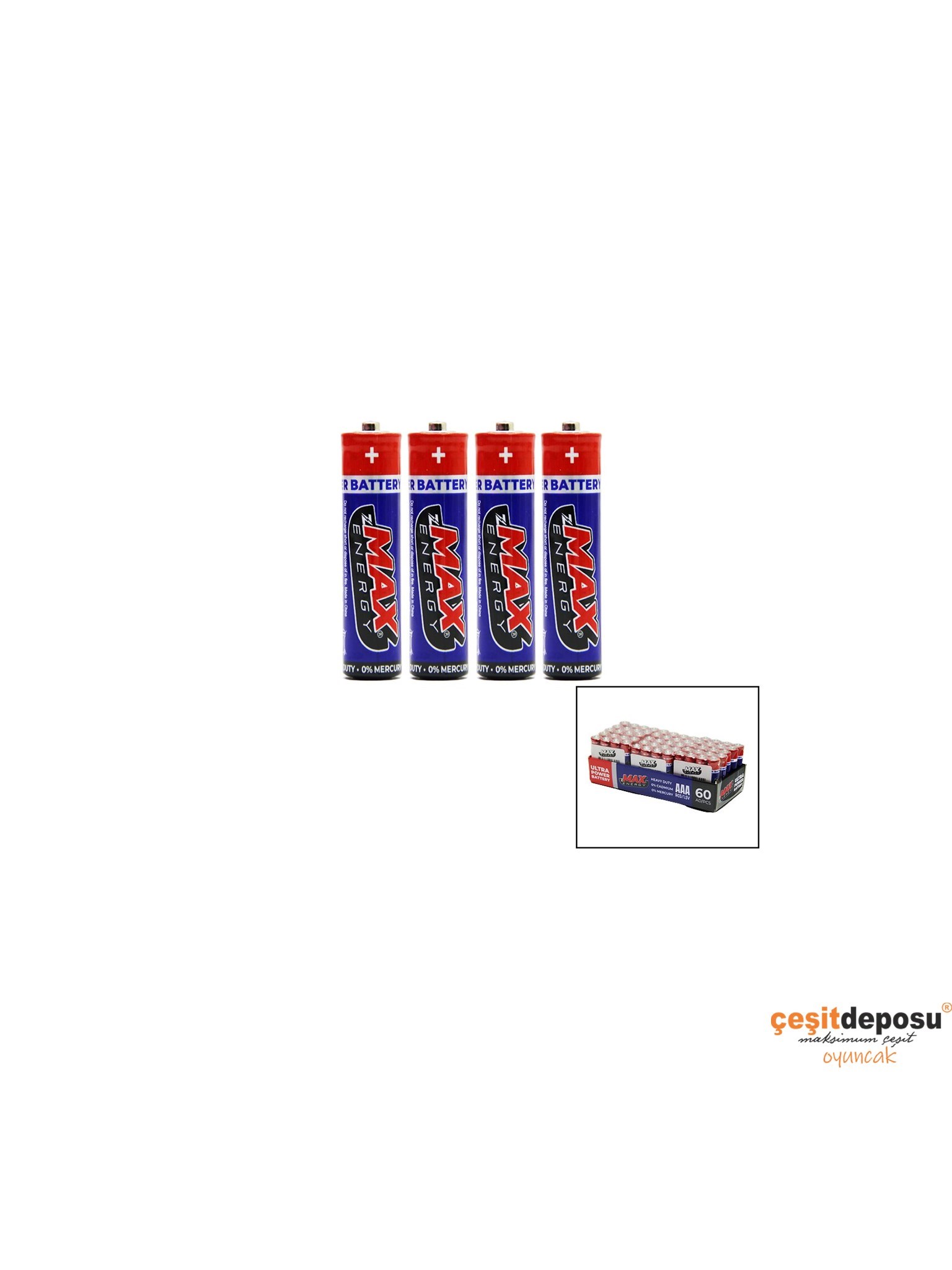 Max Energy İnce Pil AAA 1,5V R03 60lı