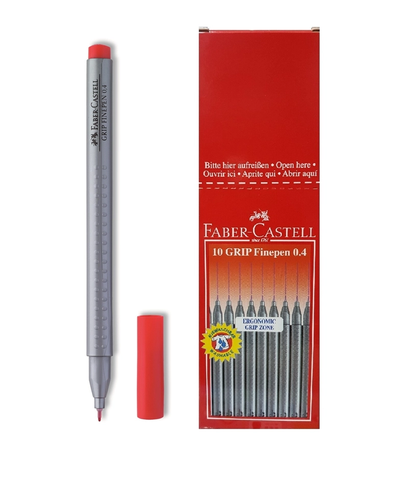 Faber Castell Finepen Kalem Grip 0.4 Mm Kırmızı