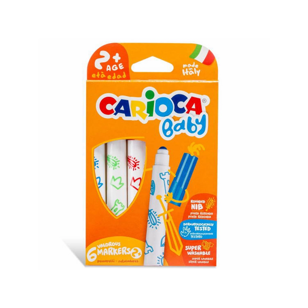 Carioca Jumbo Bebek Yıkanabilir Keçeli Kalem 6’Lı +2 Yaş 