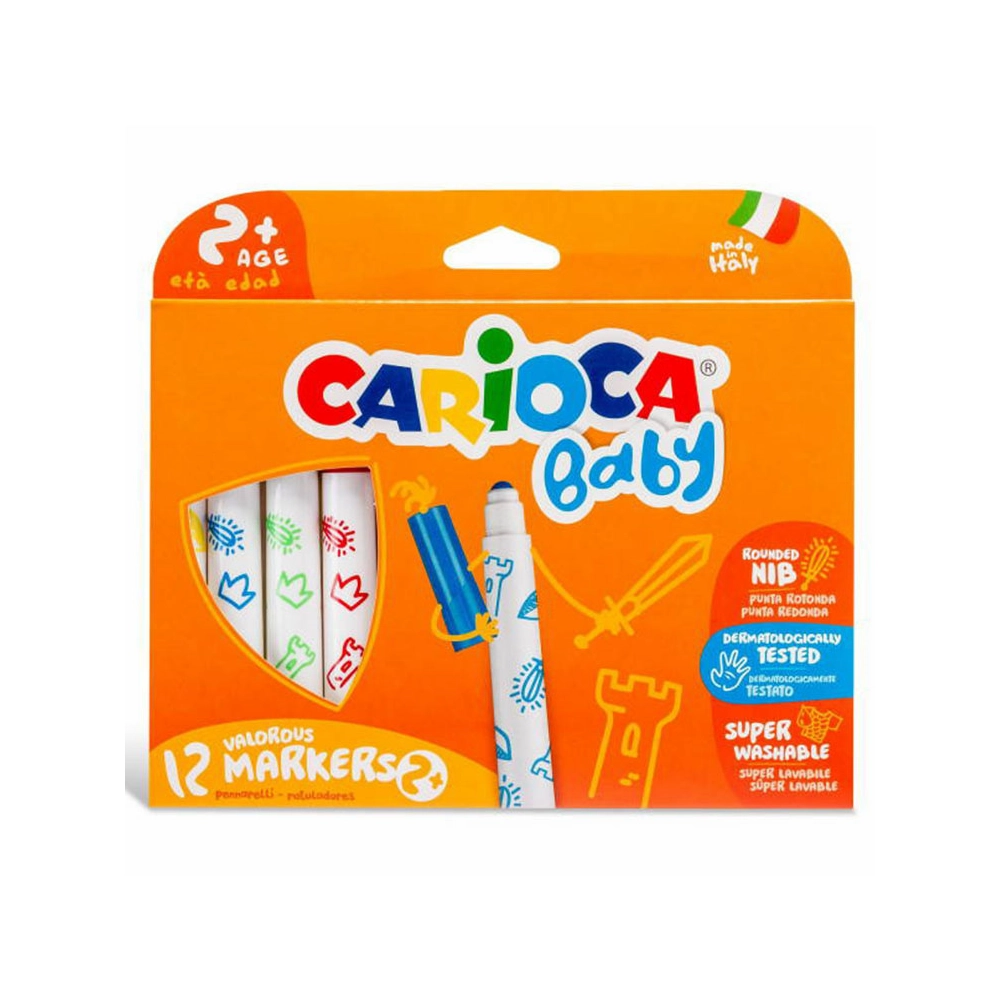Carioca Jumbo Bebek Yıkanabilir Keçeli Kalem 12’Li +2 Yaş