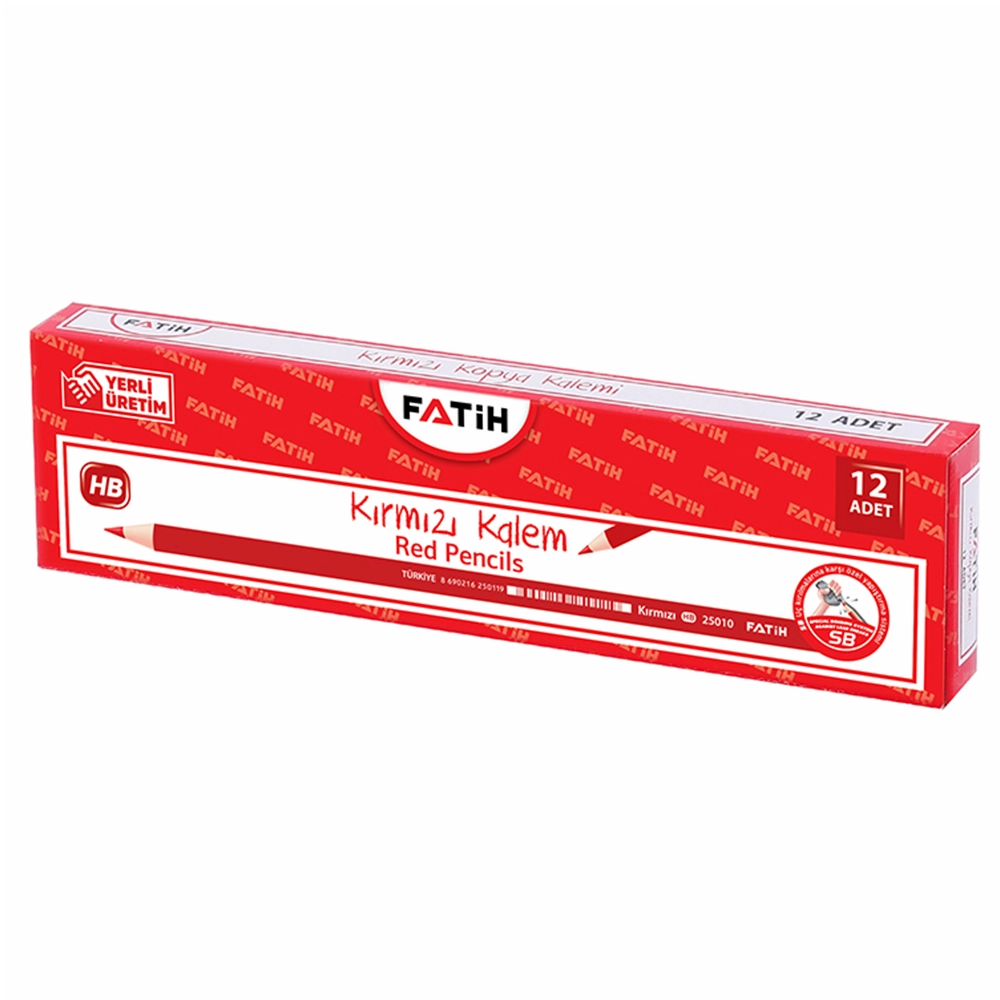 Fatih HB Kırmızı Kopya Kalemi FA25010CLHB 1 Düzine 