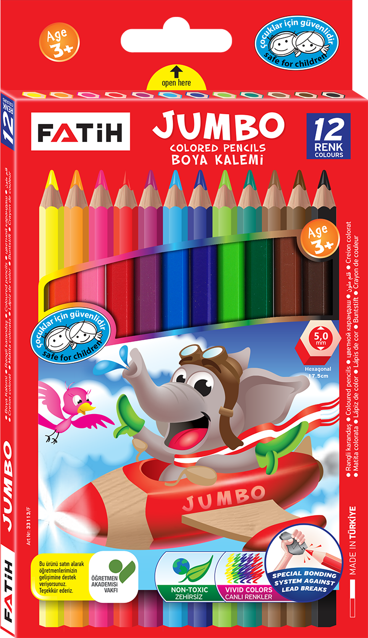Fatih Jumbo Kuruboya 12 Renk Tam Boy King Size