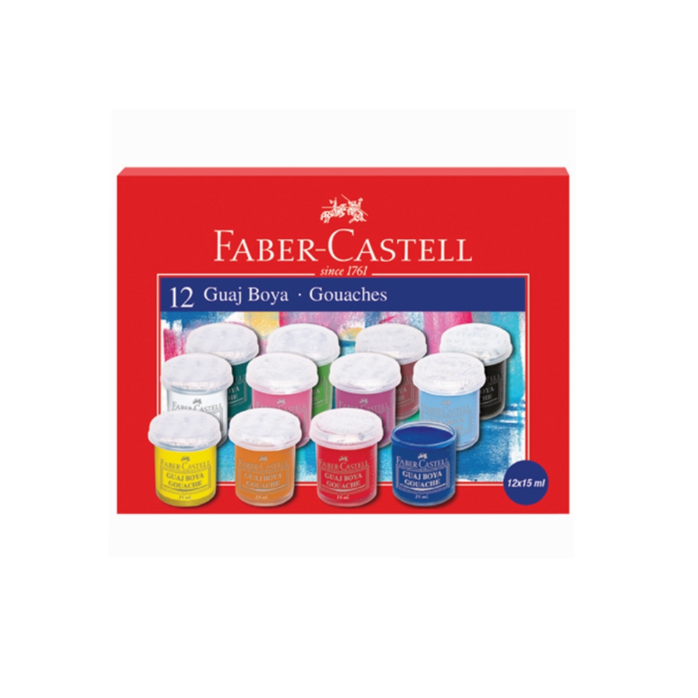Faber Castell Guaj Boya 12 Renk 15ml Pls. Şişe