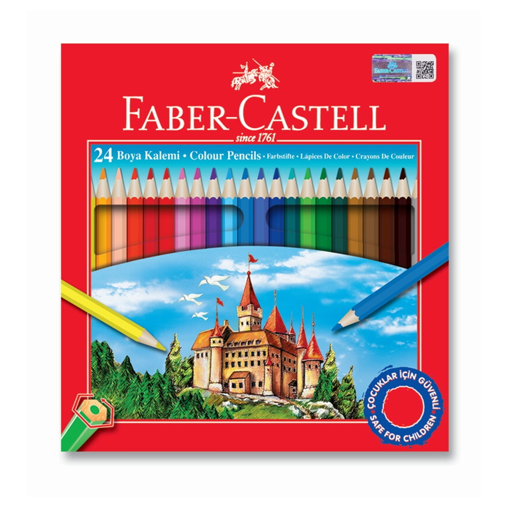 Faber Castell Kuru Boya Kalemi Redline Karton Kapak Kutu 24Lü