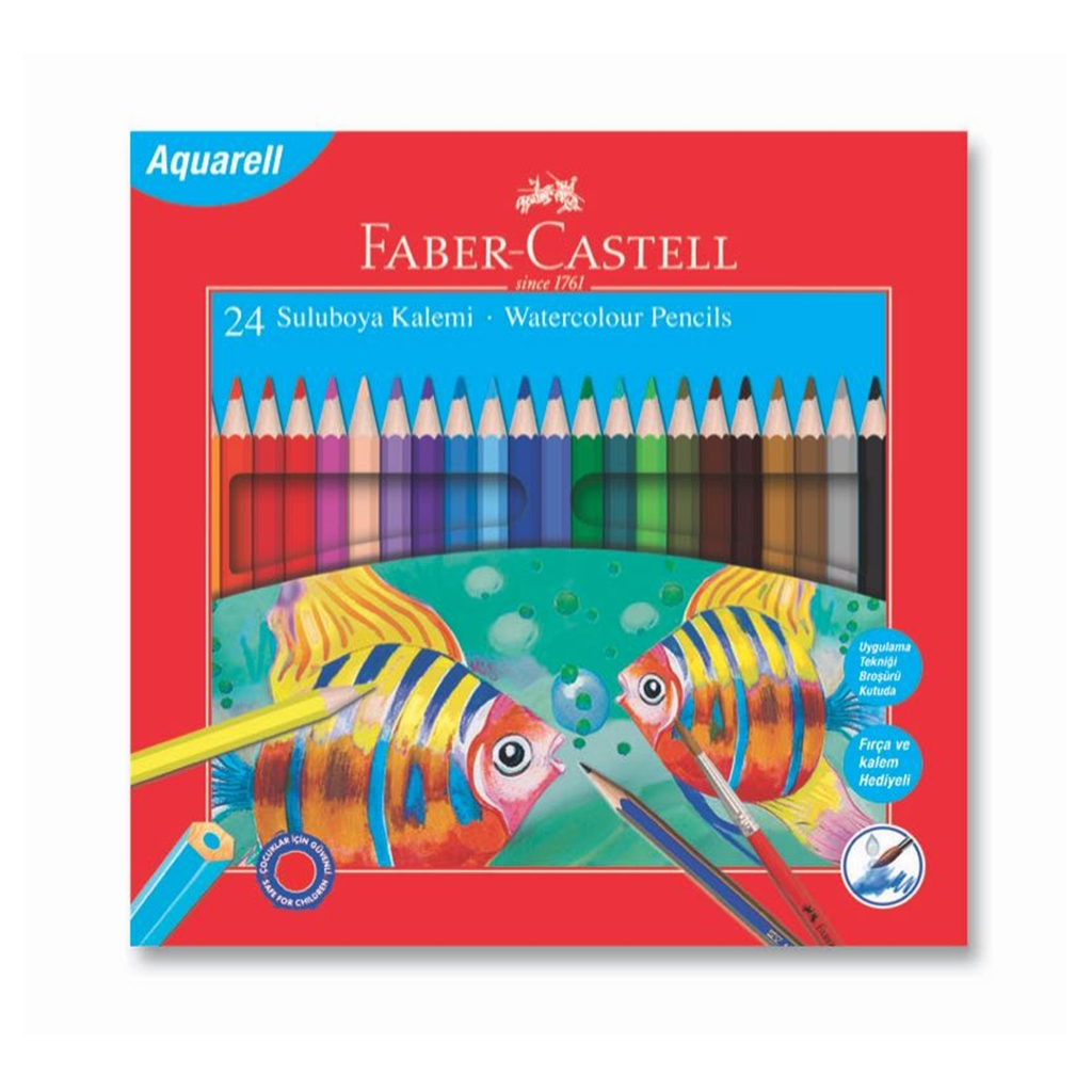 Faber Castell Kuru Boya Kalemi Redline Karton Kutu Aquarel 24Lü