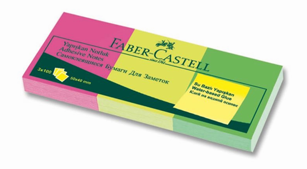 Faber Castell 50x40 3 Renk Post-it Yapışkanlı Kağıt