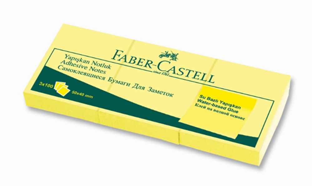Faber Castell 50x40 3lü Post-it Yapışkanlı Kağıt