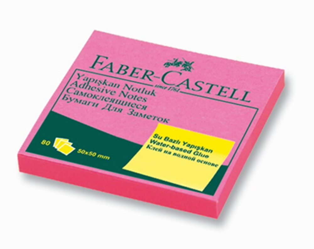 Faber Castell 50x50 Pembe Post-it Yapışkanlı Kağıt