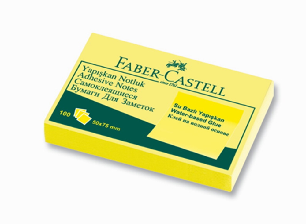 Faber%20Castell%2050x75%20Sarı%20Post-it%20Yapışkanlı%20Kağıt