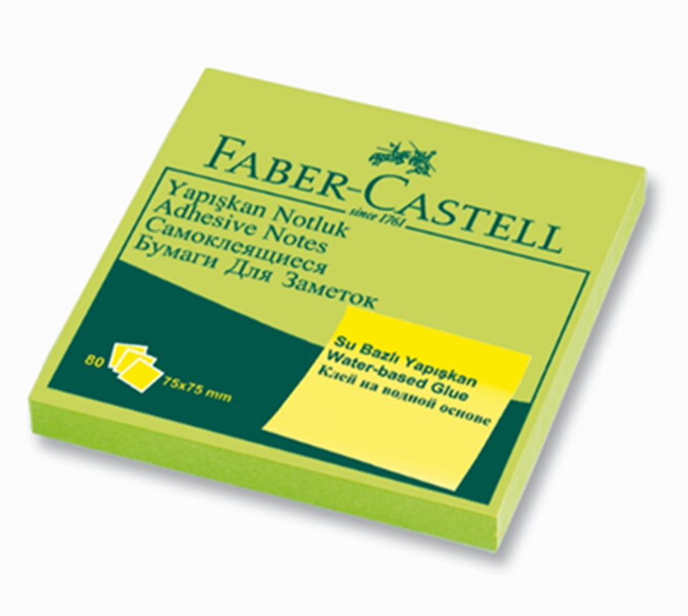 Faber Castell 75x75 Yeşil Post-it Yapışkanlı Kağıt