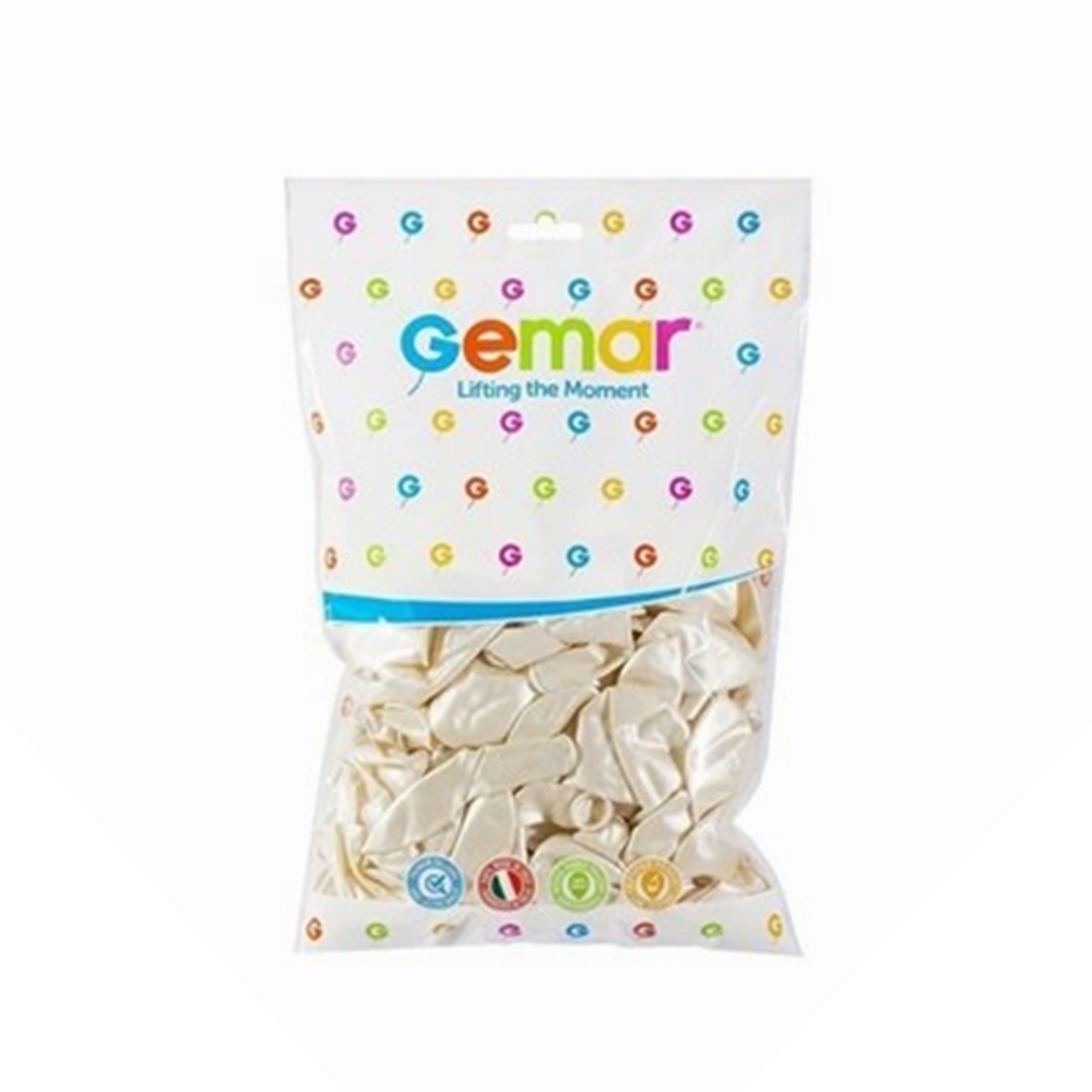 Balon Gemar Metalik Beyaz 11inch 100lü