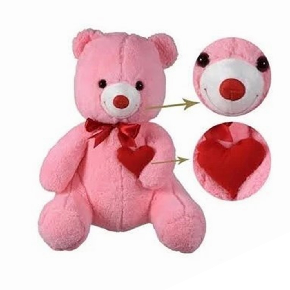 Halley%2062531%20Peluş%2080cm%20Dolgulu%20Kalpli%20Ayı