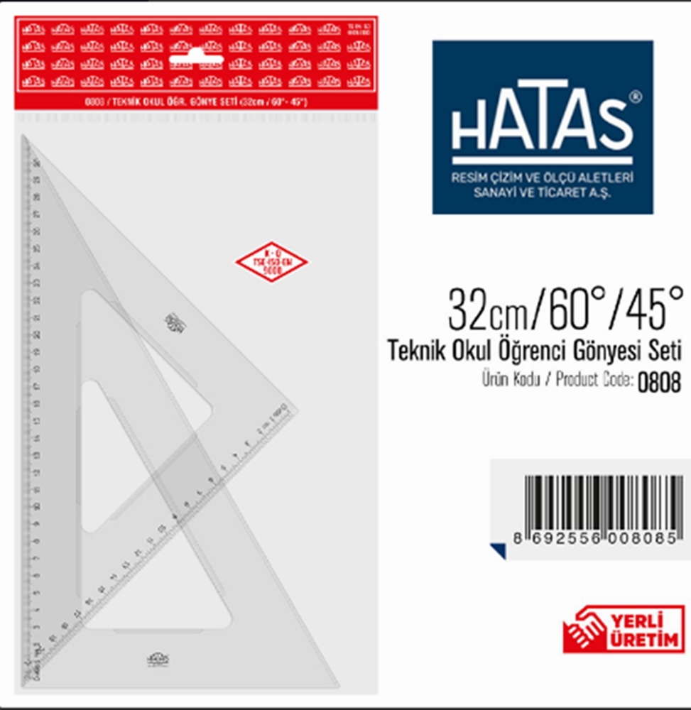 HATAS GÖNYE 60-45 DERECE TEKNİK OKUL SETİ