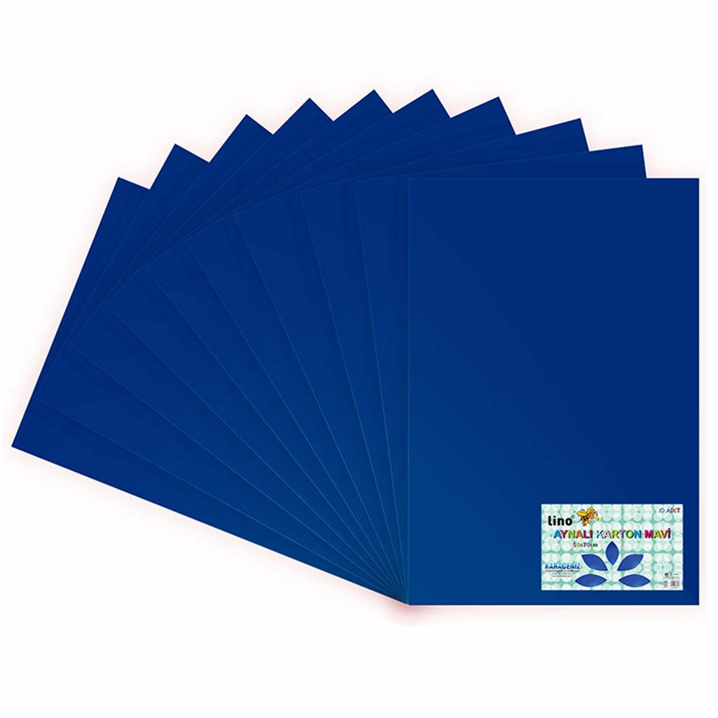 Lino Aynalı Karton 50*70 Cm Metalik Mavi 10Lu 