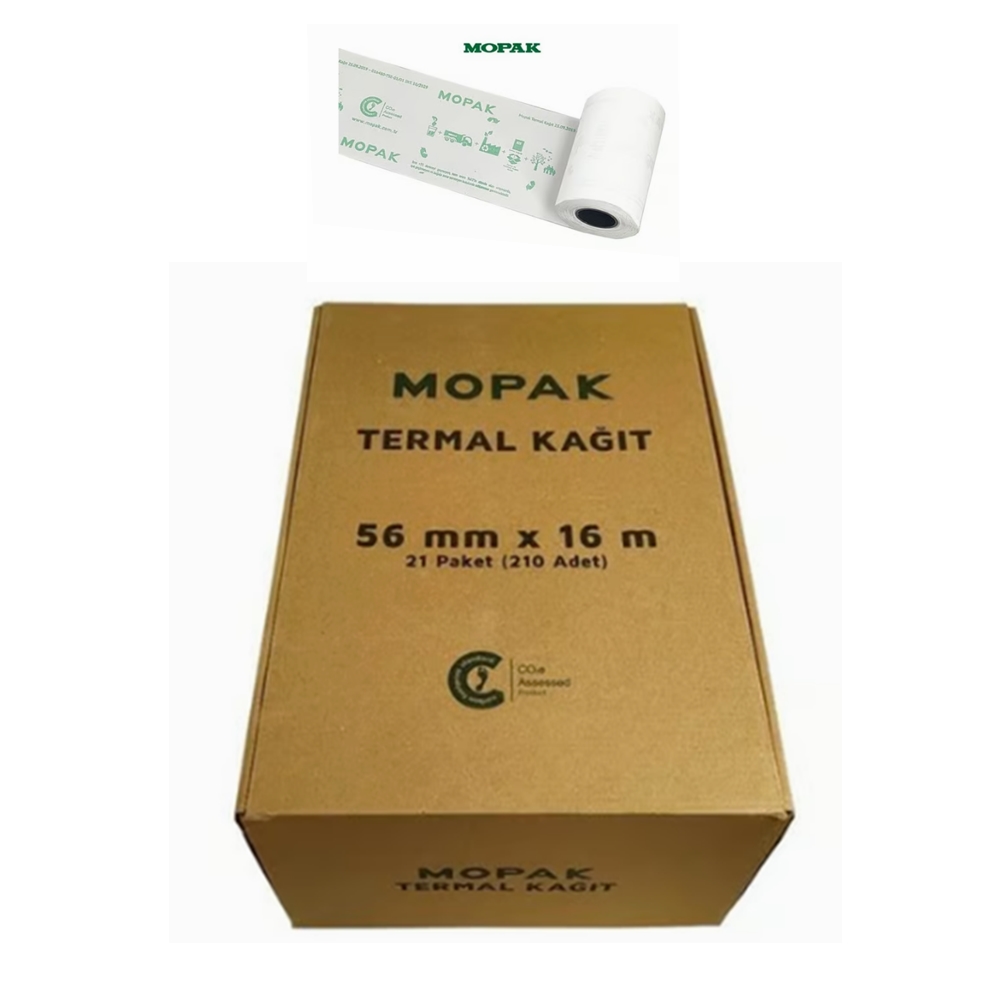 Mopak Yazarkasa Pos Rulo 56X16 1 Koli 21 Pk 210 Adet