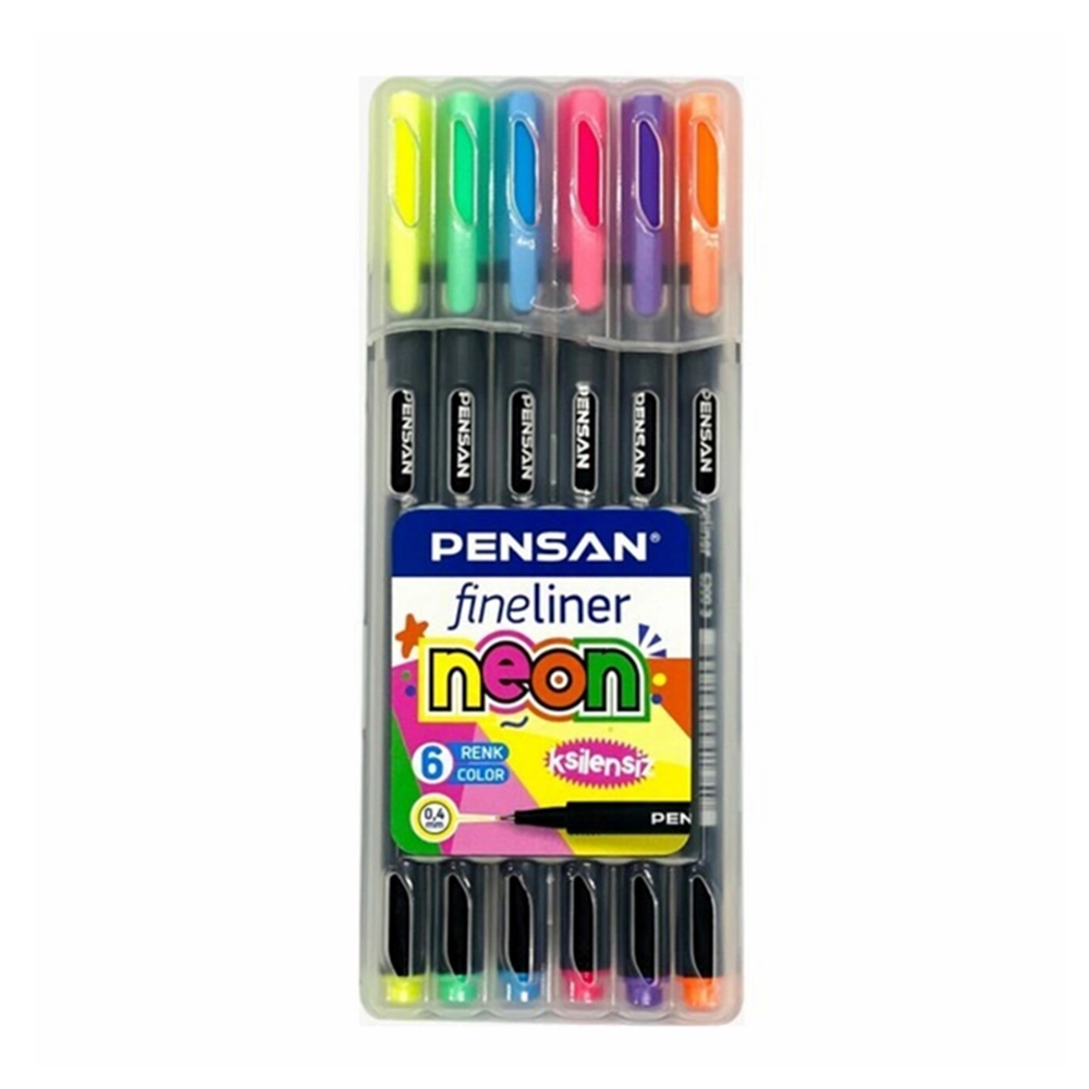 Pensan Fineliner Kalem 6’Lu Neon 