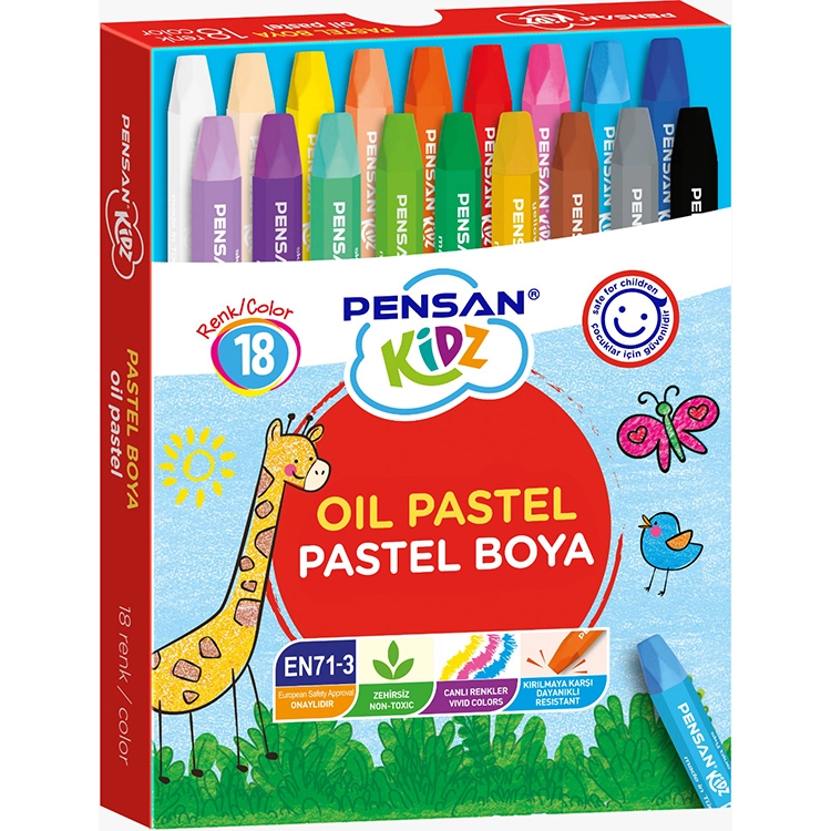 Pensan Kidz Pastel Boya 18 Renk Yeni Ürün 
