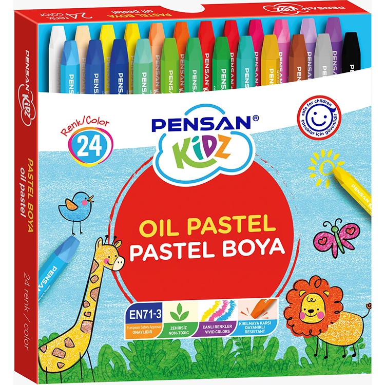 Pensan Kidz Pastel Boya 24 Renk Yeni Ürün 